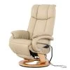 Modoform Fauteuil de relaxation Casey - Cuir véritable / Imitation cuir - Crème | Confort et Élégance