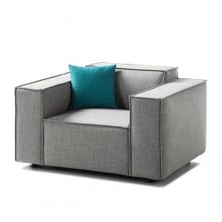 Fauteuil Kinx Tissu - Tissu Milan : Gris clair | Confort et Élégance