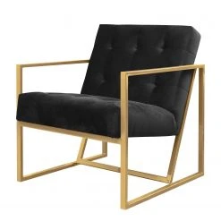 Jack & Alice Fauteuil Charm II - Noir - Fauteuil 1 place élégant et confortable