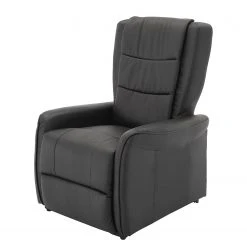 Modoform Fauteuil de Relaxation Nesna - Cuir Véritable ou Imitation Cuir Noir