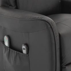 Modoform Fauteuil de Relaxation Nesna - Cuir Véritable ou Imitation Cuir Noir -Pas Cher Fauteuils Magasin 1000035467 190412 14282400008 GALLERYIMAGES P000000001000035467