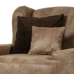 Red Living Grand fauteuil à oreilles Dream - Microfibre marron - Confort et Élégance pour votre Salon -Pas Cher Fauteuils Magasin 1000039692 220831 031 DETAILS P000000001000039692