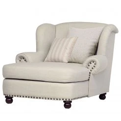 Ridgevalley Fauteuil XXL Dakota - Tissu Beige | Confort Supérieur | Fauteuil 1 Place