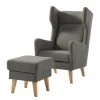 Mørteens Fauteuil à oreilles Bucoli Gris avec repose-pieds | Confort et style -Pas Cher Fauteuils Magasin 1000059505 190320 17183700500 IMAGE P000000001000059505
