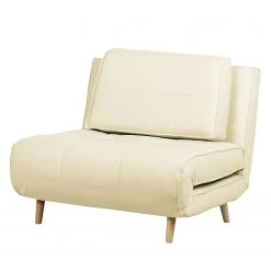 Fauteuil Convertible Rovigo en Imitation Cuir Crème - Mørteens