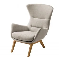 Fauteuil 1 place Studio Copenhagen Hepburn I - Tissu Milan Beige - Chêne foncé | Design et Confort Premium