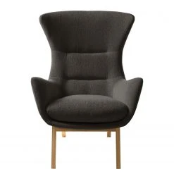 Studio Copenhagen Fauteuil Hepburn I - Tissu Saia Noir-Marron - Chêne foncé -Pas Cher Fauteuils Magasin 1000116443 180830 120942276 GALLERYIMAGES P000000001000116443