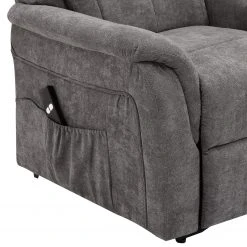 Modoform Fauteuil de relaxation Sasina - Microfibre - Gris foncé (avec aide au redressement) -Pas Cher Fauteuils Magasin 1000116888 220518 060 DETAILS P000000001000116888