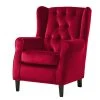 Maison Belfort Fauteuil à Oreilles Luro Rouge - Fauteuil Bergère Confortable et Élégant