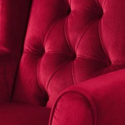 Maison Belfort Fauteuil à Oreilles Luro Rouge - Fauteuil Bergère Confortable et Élégant -Pas Cher Fauteuils Magasin 1000122222 190712 10052600063 DETAILS P000000001000122222