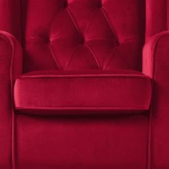 Maison Belfort Fauteuil à Oreilles Luro Rouge - Fauteuil Bergère Confortable et Élégant -Pas Cher Fauteuils Magasin 1000122222 190712 10052700064 DETAILS P000000001000122222