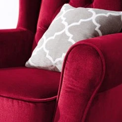 Maison Belfort Fauteuil à Oreilles Luro Rouge - Fauteuil Bergère Confortable et Élégant -Pas Cher Fauteuils Magasin 1000122222 200528 17211300029 DETAILS P000000001000122222