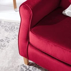 Maison Belfort Fauteuil à Oreilles Luro Rouge - Fauteuil Bergère Confortable et Élégant -Pas Cher Fauteuils Magasin 1000122222 200528 17211500030 DETAILS P000000001000122222