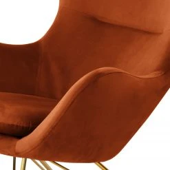 Jack & Alice Fauteuil bercant Skamby en Velours - Coloris Terre cuite | Confort et élégance pour votre intérieur -Pas Cher Fauteuils Magasin 1000123364 181219 09580600016 GALLERYIMAGES P000000001000123364