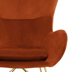 Jack & Alice Fauteuil bercant Skamby en Velours - Coloris Terre cuite | Confort et élégance pour votre intérieur -Pas Cher Fauteuils Magasin 1000123364 181219 09580600017 GALLERYIMAGES P000000001000123364