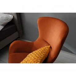 Jack & Alice Fauteuil bercant Skamby en Velours - Coloris Terre cuite | Confort et élégance pour votre intérieur -Pas Cher Fauteuils Magasin 1000123364 190404 17473100008 MOOD GALLERYIMAGES P000000001000123364 mood