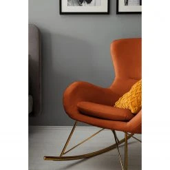 Jack & Alice Fauteuil bercant Skamby en Velours - Coloris Terre cuite | Confort et élégance pour votre intérieur -Pas Cher Fauteuils Magasin 1000123364 190404 17473100009 MOOD GALLERYIMAGES P000000001000123364 mood