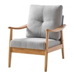 Mørteens Fauteuil Benson II - Tissu Gris clair - Confort et Élégance