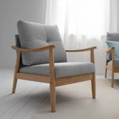 Mørteens Fauteuil Benson II - Tissu Gris clair - Confort et Élégance -Pas Cher Fauteuils Magasin 1000126100 190509 14031900036 GALLERYIMAGES P000000001000126100