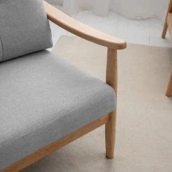 Mørteens Fauteuil Benson II - Tissu Gris clair - Confort et Élégance -Pas Cher Fauteuils Magasin 1000126100 190509 14031900037 GALLERYIMAGES P000000001000126100