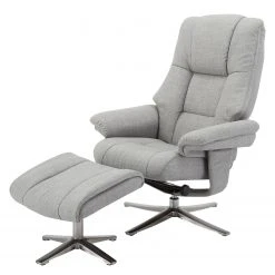 Fredriks Fauteuil de relaxation Carreto - Tissé à plat - Gris clair / Argenté | Confort et Style