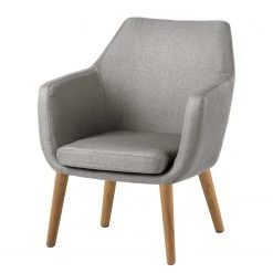 Fauteuil Nicholas 1 Place en Tissu Gris Clair - Mørteens