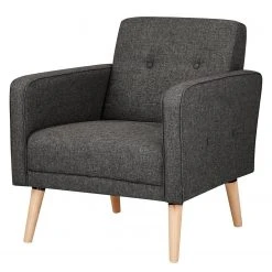 Mørteens Fauteuil Daru II - Tissage à plat - Gris foncé - Fauteuil 1 place design et confortable