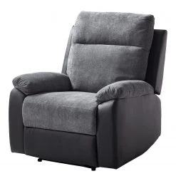 Fauteuil de Relaxation Loftscape Warmun - Imitation Cuir/Microfibre - Noir/Gris