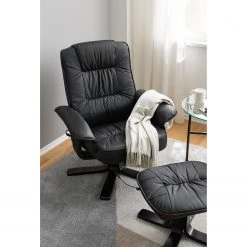 Loftscape Fauteuil de Relaxation Wesburn II en Cuir Véritable ou Imitation Cuir - Noir -Pas Cher Fauteuils Magasin 1000139817 210430 12373400002 MOOD DETAILS P000000001000139817 mood
