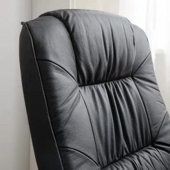 Loftscape Fauteuil de Relaxation Wesburn II en Cuir Véritable ou Imitation Cuir - Noir -Pas Cher Fauteuils Magasin 1000139817 210430 12374300006 DETAILS P000000001000139817
