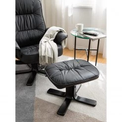 Loftscape Fauteuil de Relaxation Wesburn II en Cuir Véritable ou Imitation Cuir - Noir -Pas Cher Fauteuils Magasin 1000139817 210430 12375200011 DETAILS P000000001000139817