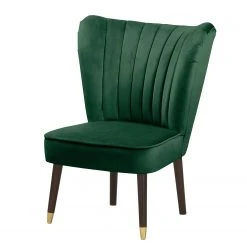 Jack & Alice Fauteuil Sunlands - Velours Vert foncé - Fauteuil 1 place élégant et confortable