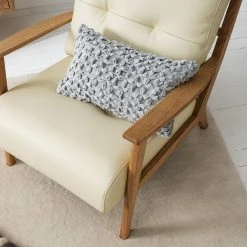 Fauteuil TIMON en Cuir Véritable Neka Crème par Studio Copenhagen -Pas Cher Fauteuils Magasin 1000156474 190516 09282000095 GALLERYIMAGES P000000001000156474