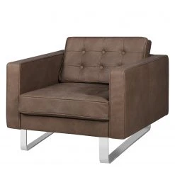 Fredriks Fauteuil Chelsea IV - Cuir Véritable Custo Marron Foncé - Luge