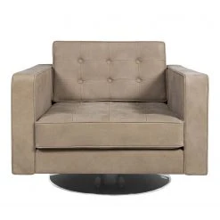 Fredriks Fauteuil Pivotant Chelsea IV - Cuir Véritable Gris Clair - Fauteuil 1 Place Design et Confort -Pas Cher Fauteuils Magasin 1000156555 190215 12583100502 GALLERYIMAGES P000000001000156555