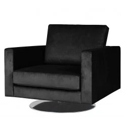 Fredriks Fauteuil Portobello III Pivotant en Microfibre Tissu Tond Noir - Confort Élégant pour Salon