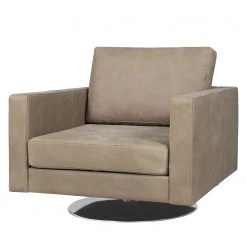 Fredriks Fauteuil pivotant Portobello IV en Cuir Véritable Gris Clair - Fauteuil 1 Place