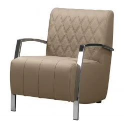 Fauteuil 1 place Loftscape Richlands I en cuir véritable taupe - Confort et élégance