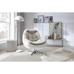 Fauteuil Roxana Loftscape - Imitation Cuir ou Tissu Blanc Gris - Confort Moderne -Pas Cher Fauteuils Magasin 1000157339 190320 11533300015 MOOD GALLERYIMAGES P000000001000157339 mood