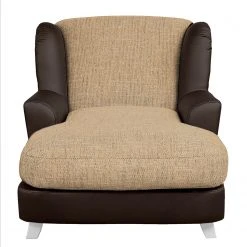 Fauteuil 1 place Ridgevalley Loveuse Garza I - Imitation cuir / Tissu structuré - Beige / Marron -Pas Cher Fauteuils Magasin 1000157729 190314 11241000246 GALLERYIMAGES P000000001000157729