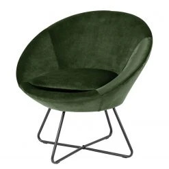 Jack & Alice Fauteuil design Eicken en Velours Vert vieilli - Confort et élégance pour votre salon