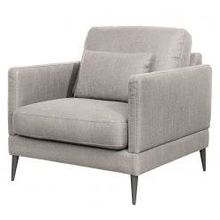 Mørteens Fauteuil Schore - Fauteuil 1 Place en Tissu Gris Clair - Confort et Élégance