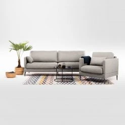 Mørteens Fauteuil Schore - Fauteuil 1 Place en Tissu Gris Clair - Confort et Élégance -Pas Cher Fauteuils Magasin 1000166849 190502 13141700061 MOOD GALLERYIMAGES P000000001000166849 mood