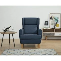 Maison Belfort Fauteuil bergère Boddin I - Tissu Bleu Jeans | Confort et Élégance -Pas Cher Fauteuils Magasin 1000174649 190912 12582500069 MOOD DETAILS P000000001000174649 mood