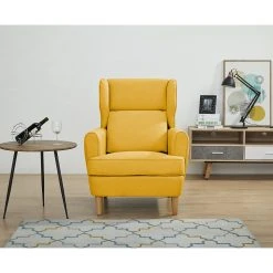 Fauteuil bergère Boddin I en tissu jaune moutarde - Maison Belfort -Pas Cher Fauteuils Magasin 1000174668 190912 12582900266 MOOD DETAILS P000000001000174668 mood