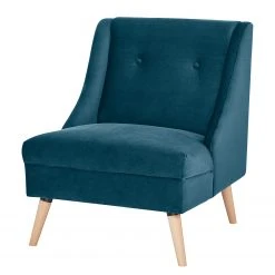 Fauteuil Buxin I en Velours Bleu Foncé - Confort et Élégance | Mørteens