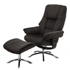 Fredriks Fauteuil de relaxation La Para II avec repose-pieds - Microfibre Gris - Confort Optimal