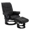 Fredriks Fauteuil massant Carapina avec repose-pieds - Cuir véritable ou imitation cuir - Noir | Fauteuil relax