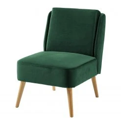 Mørteens Fauteuil Papicu - Velours - Vert foncé - Fauteuil 1 place élégant et confortable