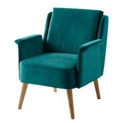 Mørteens Fauteuil Karnup - Velours Bleu Pétrole, Confort et Élégance